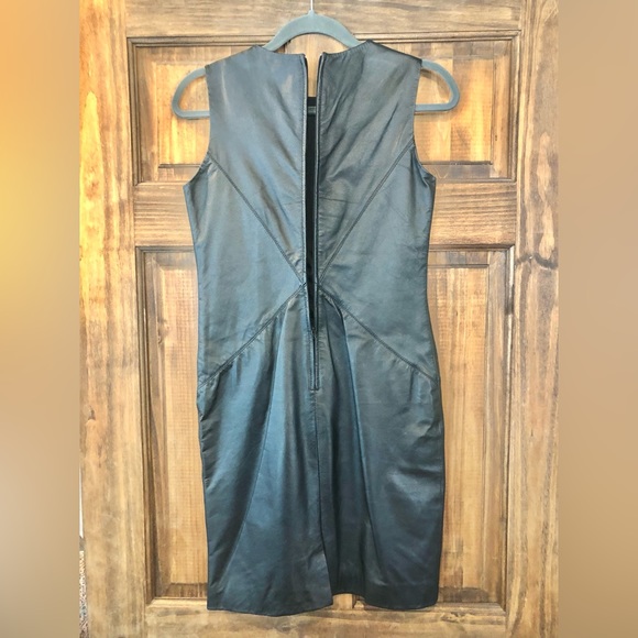 Vintage 80s Spenser Jeremy Lamb Leather Sleeveless Dress - Picture 3 of 11